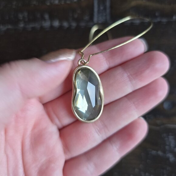 RIM SOHO Brass Dangle Earrings Designer Modern Sculptural Elegant Artsy Drop - Picture 2 of 4